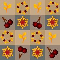 Seamless pattern with red cherry berry fruits. Fabric print template. Kitchen tablecloth design. vector