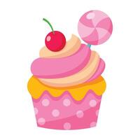 icono de cupcake de dibujos animados. vector