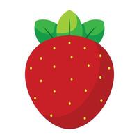 Cartoon Simple Strawberry Fruit icon. vector