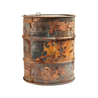 AI generated Rusty oil barrel isolated on transparent background png