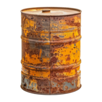 AI generated Rusty oil barrel isolated on transparent background png