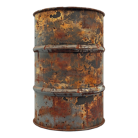 AI generated Rusty oil barrel isolated on transparent background png