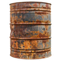 AI generated Rusty oil barrel isolated on transparent background png