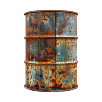 AI generated Rusty oil barrel isolated on transparent background png