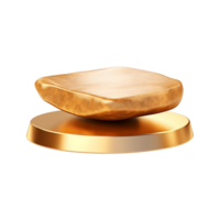 AI generated Empty golden stone isolated on transparent background png