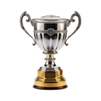 AI generated Silver Trophy isolated on white background png