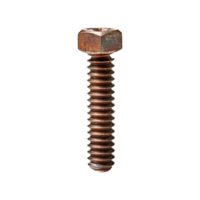 AI generated Rusty screw isolated on transparent background png