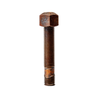 AI generated Rusty screw isolated on transparent background png