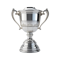 AI generated Silver Trophy isolated on white background png