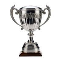 AI generated Silver Trophy isolated on white background png