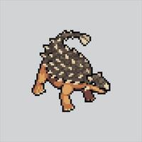 píxel Arte ilustración anquilosaurio. pixelado anquilosaurio. Ankylosaurus dinosaurio pixelado para el píxel Arte juego y icono para sitio web y vídeo juego. antiguo colegio retro vector