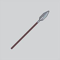 Pixel art illustration Spear. Pixelated Spear. Spear Weapon pixelated for the pixel art game and icon for website and video game. old school retro. vector