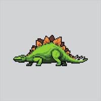 Pixel art illustration Stegosaurus. Pixelated Stegosaurus. Stegosaurus Dinosaur pixelated for the pixel art game and icon for website and video game. old school retro. vector