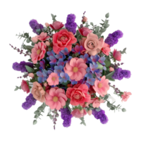 ai generiert Strauß von Blumen isoliert auf transparent Hintergrund png