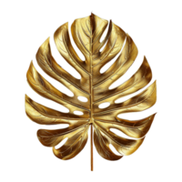 AI generated Monstera plant golden leaf isolated on a transparent background png