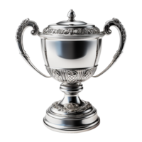 AI generated Silver Trophy isolated on white background png