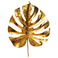 AI generated Monstera plant golden leaf isolated on a transparent background png