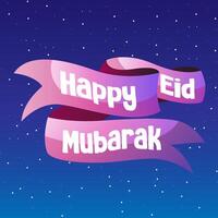 Ribbon Happy Eid al-Fitr vector