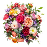 ai generado ramo de flores de flores aislado en transparente antecedentes png