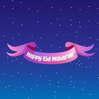 Ribbon Happy Eid al-Fitr vector