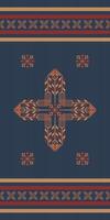 Geometric embroidery floral border pattern. Embroidery folk geometric floral seamless pattern. Ethnic geometric floral pattern use for textile border, area rugs, table runner, tablecloth, etc. vector