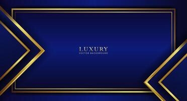 luxury abstract background, dark blue metal with gold border suitable for premium presentations, awards, formal invitations. vector