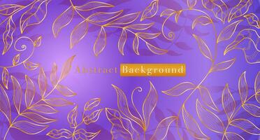 Luxury golden floral line background, vector floral pattern suitable for wallpaper, invitations, backgrounds and posters for beauty products.