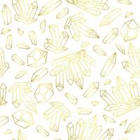 Magic linear gold crystal seamless pattern vector