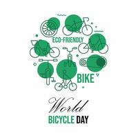 día mundial de la bicicleta vector