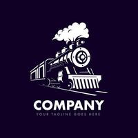 Locomotive logo design vector silhouette version