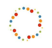 Dot gradient round spiral frame. Halftone effect vortex circle icon with dotted pattern. Progress round loader. Half tone abstract circle border. Vector illustration isolated on the white background