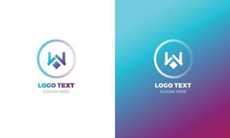 w letra moderno diseño modelo logo vector