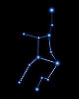 Vector isolated illustration of Virgo constellation with neon effect.