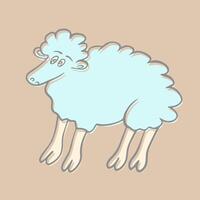 Vector illustration of a simple funny sheep.