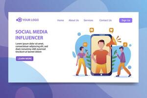 Social Media Influencer Vector in Flat Design Style