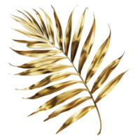 ai generiert golden Palme Blatt isoliert auf transparent Hintergrund png