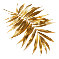 AI generated Golden palm leaf isolated on transparent background png