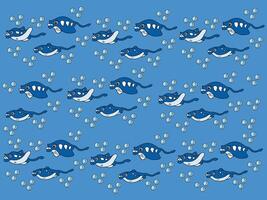 Design Background Pattern Ocean Fish Cute vector