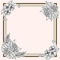 Border Frame Template Background Flower Rose vector