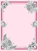 Border Frame Template Background Flower Rose vector