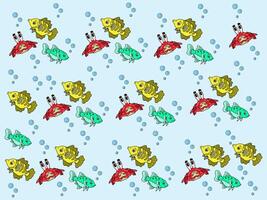 Design Background Pattern Ocean Fish Cute vector