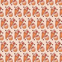 cake and ice cream pattern  illustration design vector