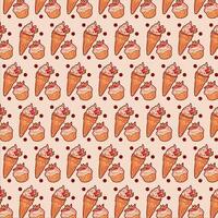 cake and ice cream pattern  illustration design vector