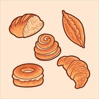 bakery set food illustration vector design