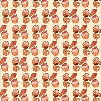 cake and ice cream pattern  illustration design vector