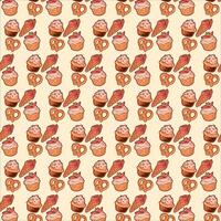 cake and ice cream pattern  illustration design vector