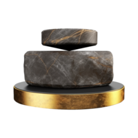 AI generated Marble podium 3d realistic render with transparent background png