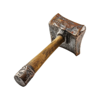 AI generated Rusty metal sledge hammer isolated on transparent background png