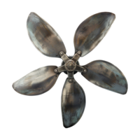 AI generated Five blade marine  propeller isolated on transparent background png