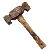 AI generated Rusty metal sledge hammer isolated on transparent background png